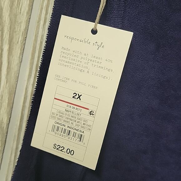 A New Day Navy Blue Sleeveless Terry Tank Dress Swimsuit Coverup Womens 2X NWT - Picture 8 of 12